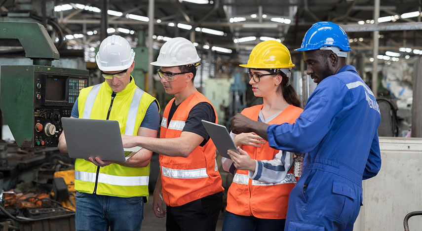 workers wearing hard hats