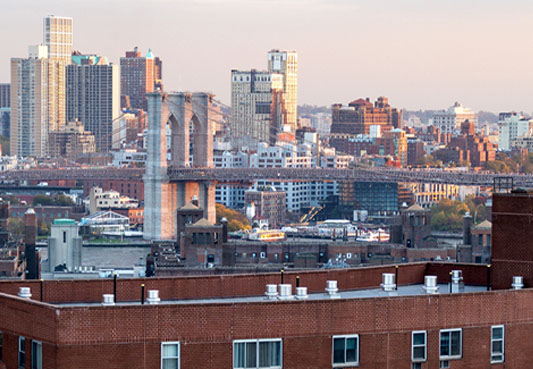 Large bridge with city in the background