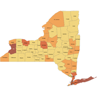 Map of NYS with County labels