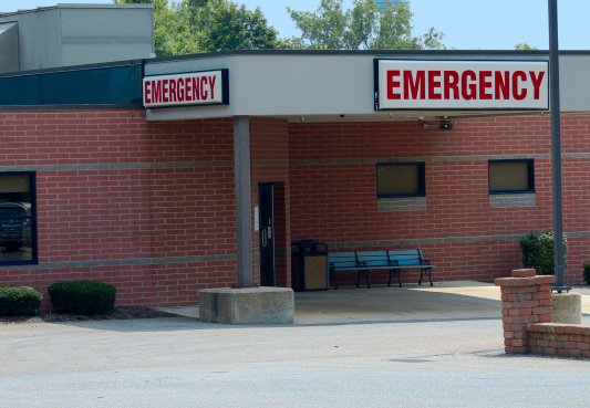 hospital emergency room in a rural new york town