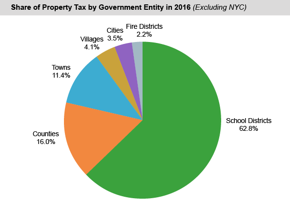 Share of Property Tax by Government Entity in 2016