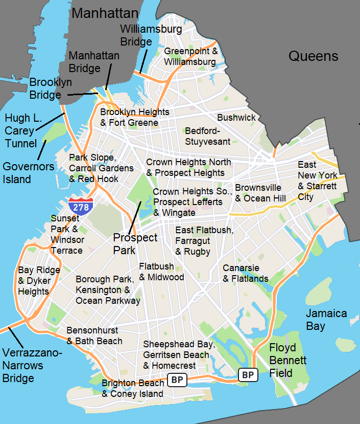 Brooklyn Labeled Map