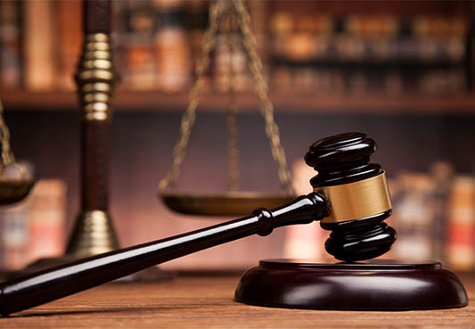 gavel resting on table
