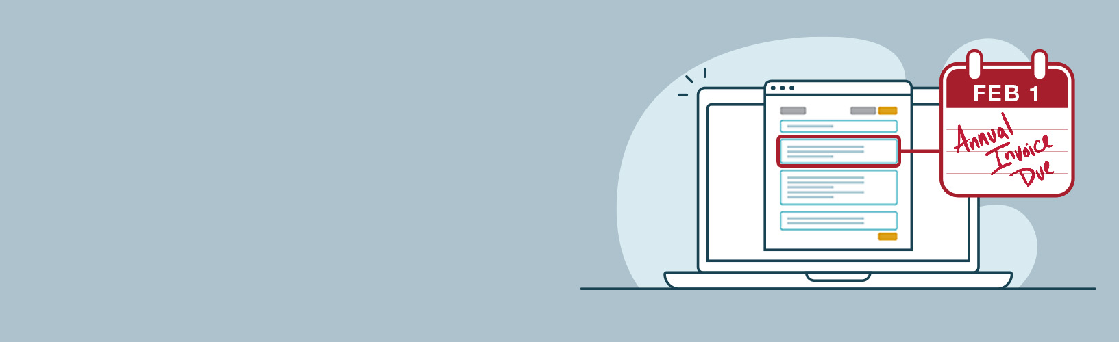 annual invoice due Feb 1