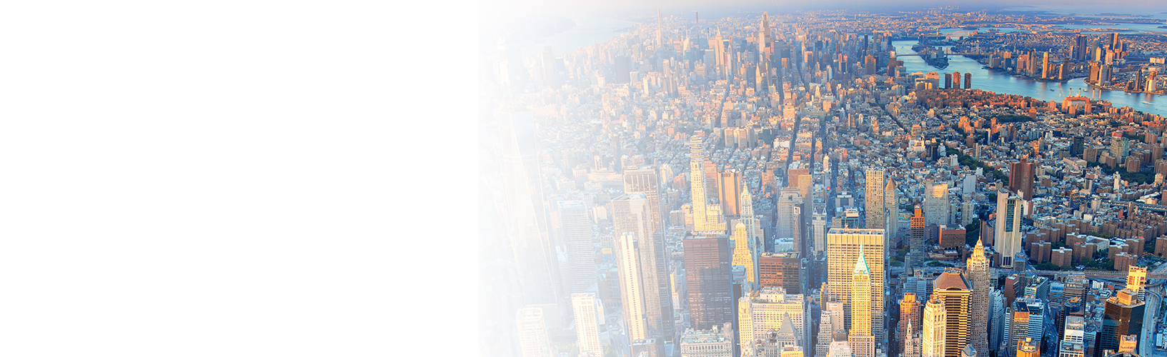 arial shot of new york city