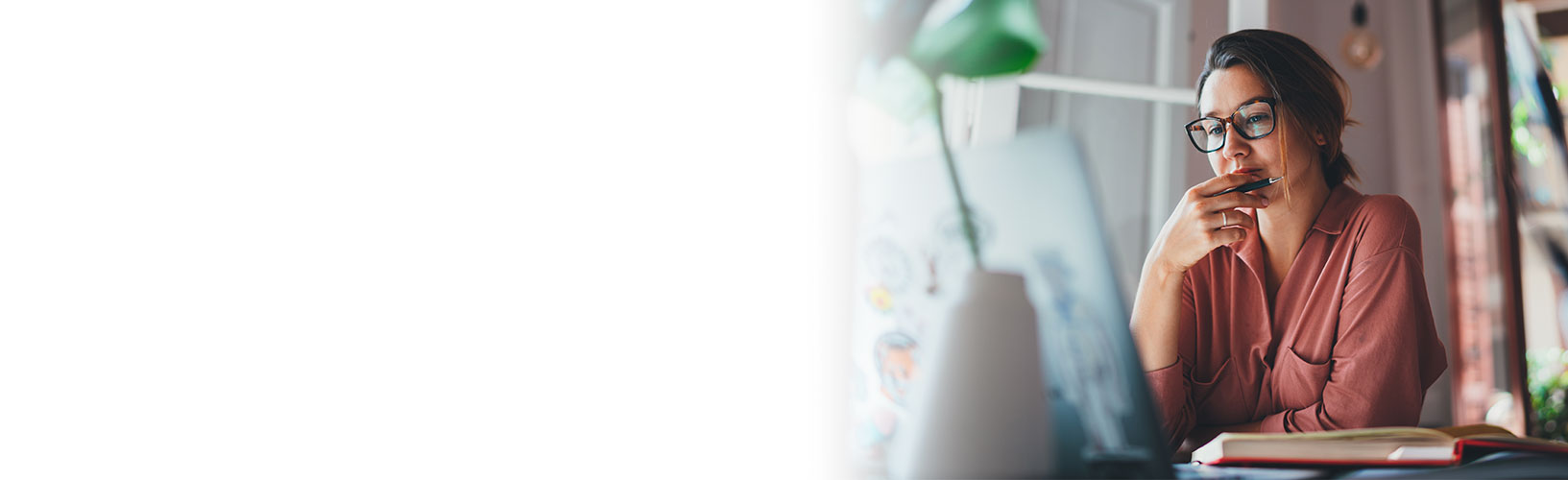 woman looking at laptop