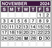 November 2024 Pension Payment Calendar