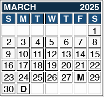 March 2025 Pension Payment Calendar