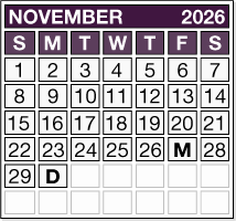 November 2026 Pension Payment Calendar