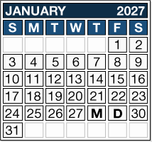 January 2027 Pension Payment Calendar