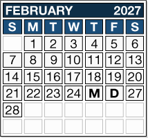 February 2027 Pension Payment Calendar