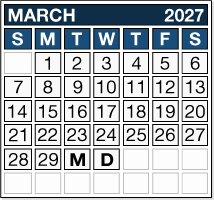 March 2027 Pension Payment Calendar