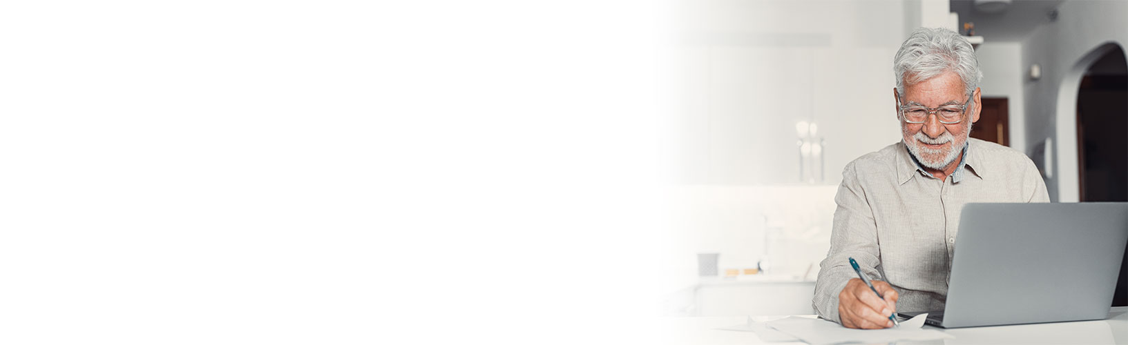 retiree at home computer