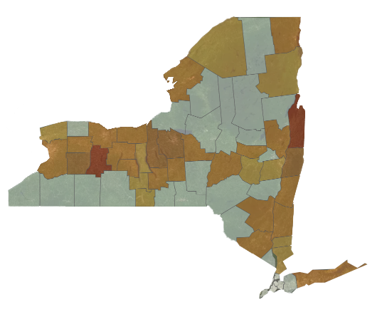 A map of New York State's Farmland Protection Program.