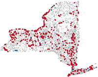 A map of New York State's Farmland Protection Program.