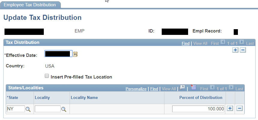 Update Tax Distribution