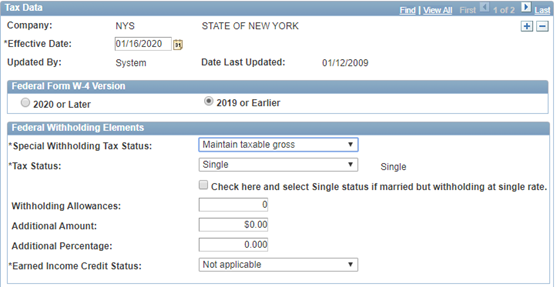 Image of Tax Data updates for employees who submit new forms