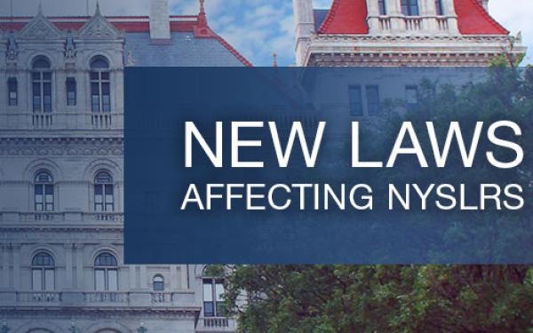 NYS Capital with text reading New Laws affecting NYSLRS