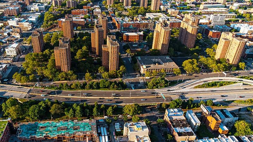 Aerial of South Bronx