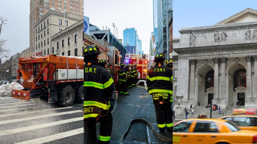 montage of nyc cross walk and taxi