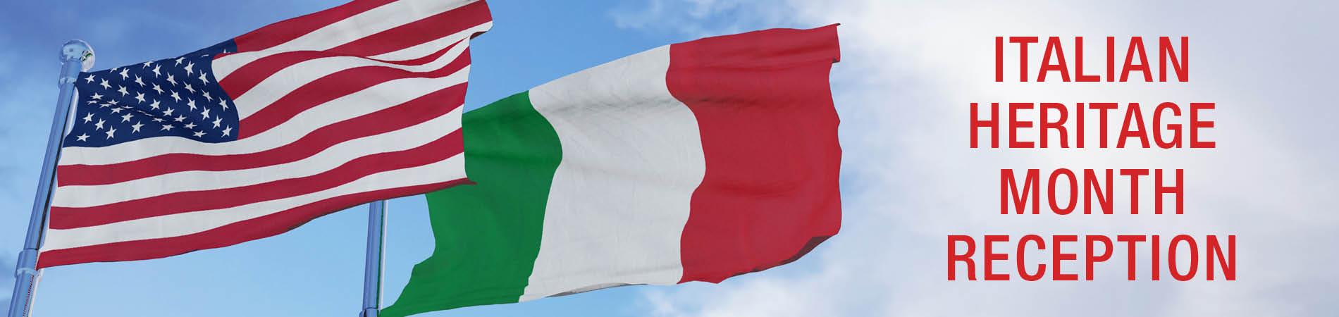 Italian Heritage Month image of American and Italian flags