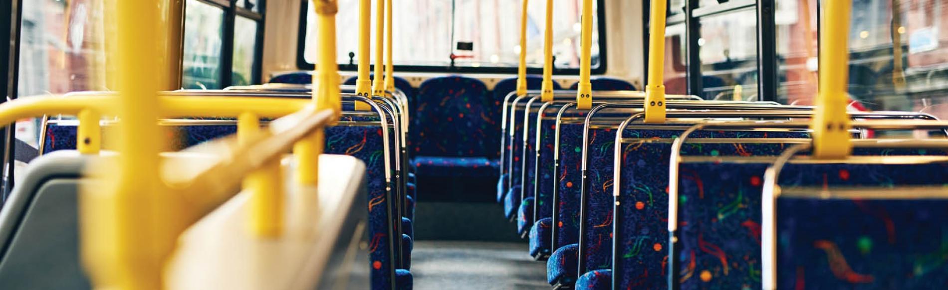 A public bus with empty seats