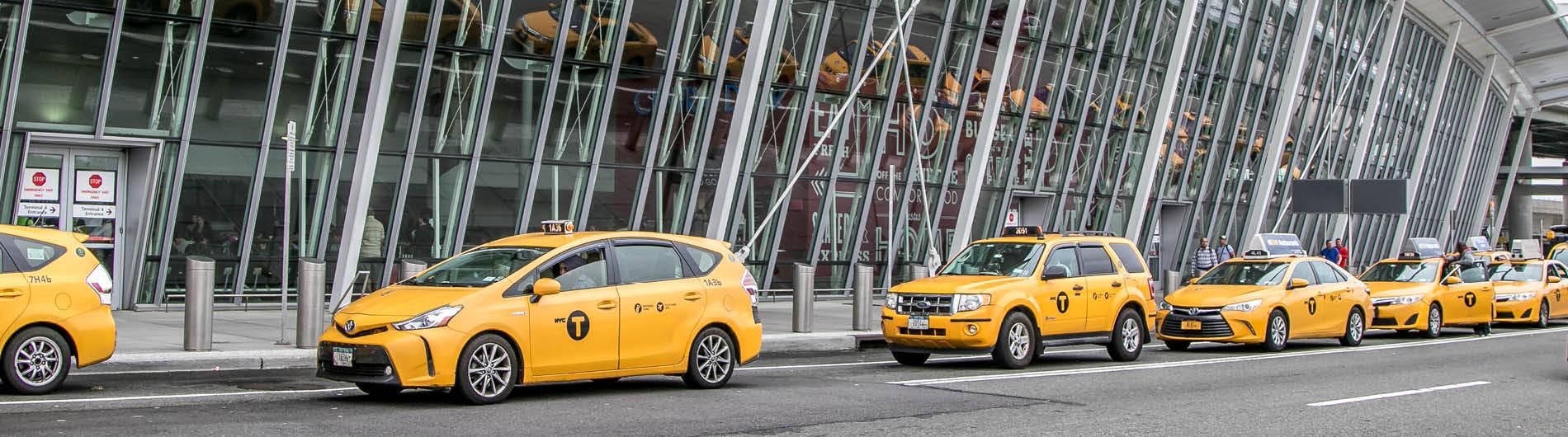 Row of taxis.