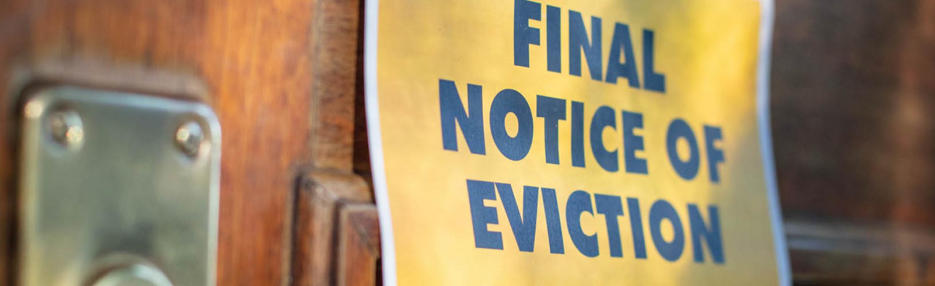 eviction notice on door