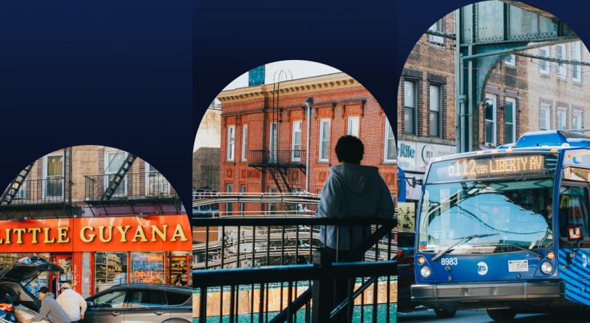 a collection of photos showing richmond hill and ozone park
