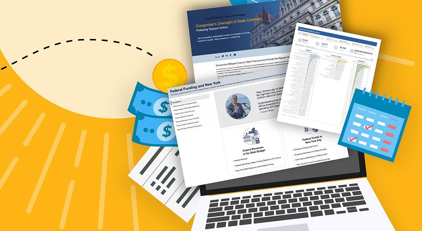 Laptop with screenshots of financial data